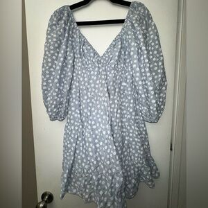 Cotton Candy Blue Floral Dress